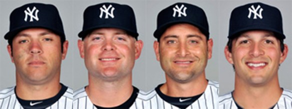 Yankees catcher (L to R): Romine, McCann, Cervelli, Murphy