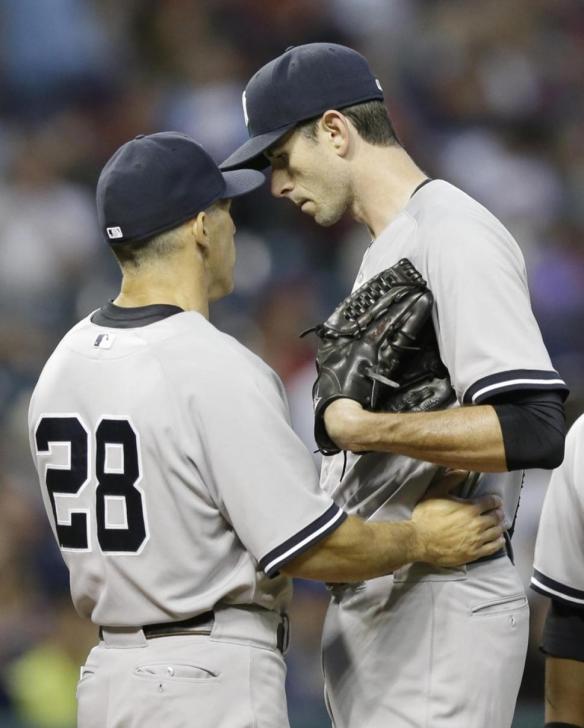 Brandon McCarthy with Joe Girardi