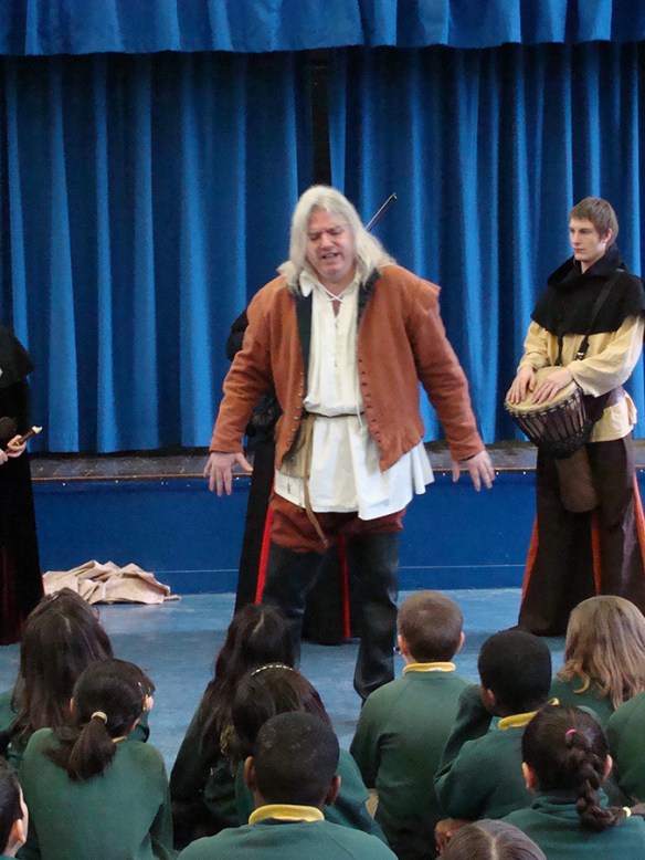 Darren Hirst performs for a young audience in 2010